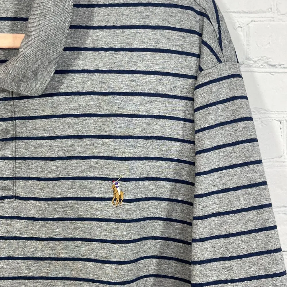 Polo Ralph Lauren Polo Shirt Men XXL Classic Fit Striped Pima Cotton Flesh Pony